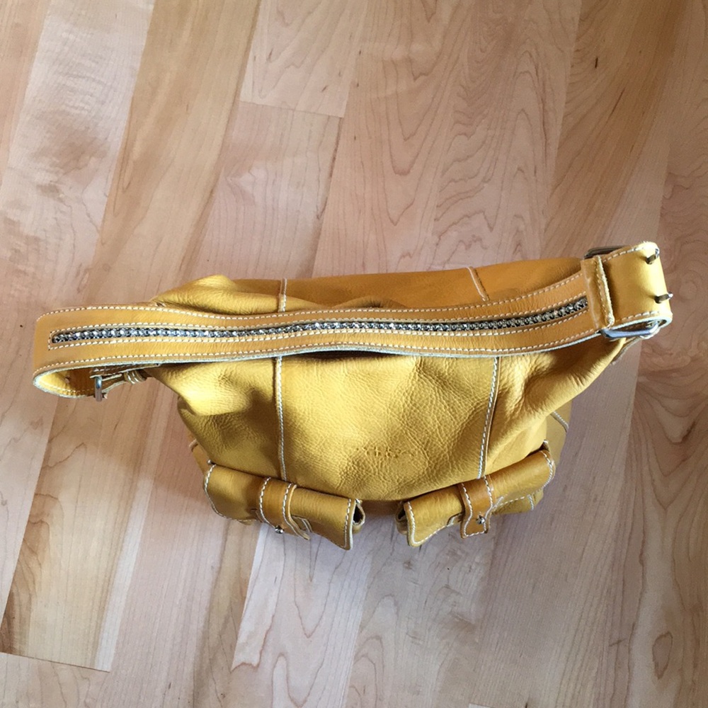 TOSCA BLU | Leather Shoulder Bag With Rhinestone Strap - Picture 3 of 16